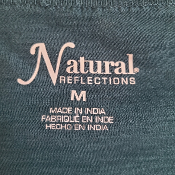 Natural Reflections Sz M Aqua Green Tank Top - Picture 2 of 5